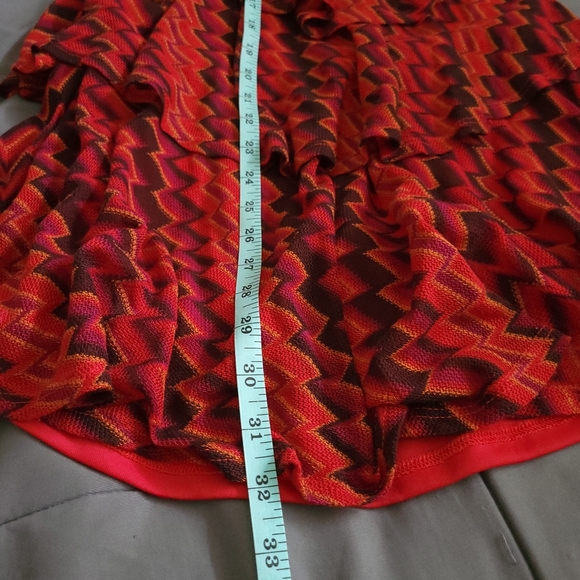 VaVa by Joy Han | Cute Red Sleeveless Chevron Tiered Flouncy Ruffle Dress - Picture 12 of 13